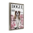 thumbnail image 4 of Funny Floral Dog Magazine Brown Framed Floater Canvas Wall Art, design by Sasha, 4 of 10