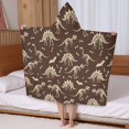 thumbnail image 5 of Brown Cartoon Dinosaurs Fossils Pattern Hooded Bath Towel，50"x30" for Ages 3 To 12 Kids, Quick Dry Lightweight Soft Microfiber Hood Beach Towel Cover Up for Kids, 5 of 7