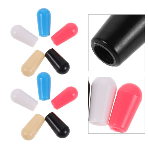 FOLOYORI 10Ud Tapas De Interruptor Para Guitarra Eléctrica Pieza De Repuesto En Plástico Resistente Color Negro