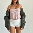 thumbnail image 4 of Women'S Peplum Going Out Tops Tie Shoulder Sleeveless Summer Top Pink XL, 4 of 9