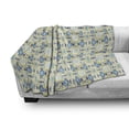 thumbnail image 2 of Floral Soft Flannel Fleece Throw Blanket, Colorful Folkloric Flowers and Leaves Print, Cozy Plush for Indoor and Outdoor Use, 50" x 60", Cream Quartz Sky Blue, by Ambesonne, 2 of 5