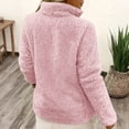 thumbnail image 3 of laqbezok Womens Half Zip Fuzzy Fleece Sherpa Pullover, Long Sleeve Oversized Sweatshirt, Quarter Zip Crew Neck Sweatshirts Tops, Teen Adults Fall Witer Clothes, Light pink M, 3 of 4