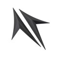 thumbnail image 1 of Car Spoiler Side Wing Lip 2PCS Black Carbon Fiber Leaf Shape V-shaped No Logo for All Vehicles, 1 of 8