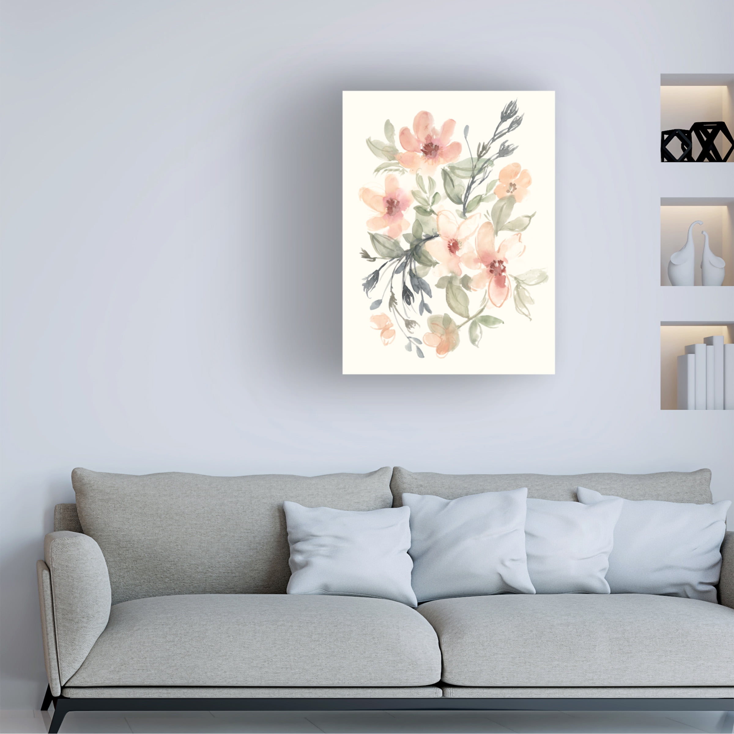 Jennifer Goldberger 'Peachy Pink Blooms II' Canvas Art