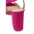 thumbnail image 5 of Klub Nico TESSA Heeled Sandals-Magenta Suede Open Toe Block Heel Laser-cut Pump (MAGENTA, 10), 5 of 5