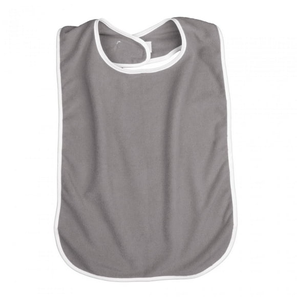 Xuanheng Adult Bib Reusable with Adjustable Strap Elderly Bib for Seniors Men Elderly Gray