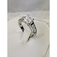 thumbnail image 5 of 6.01ct Princess Cut with 2 Bands Bridal Wedding Engagement Ring Diamond Simulated 925 Sterling Silver Anniversary Ring SKU:00146, 5 of 8