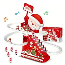 Yucurem Santa Climbing Toy with LED Light and Music, Christmas Musical Gingerbread Ski Slope, Christmas Roller Climbing Toys for Indoor Holiday Display
