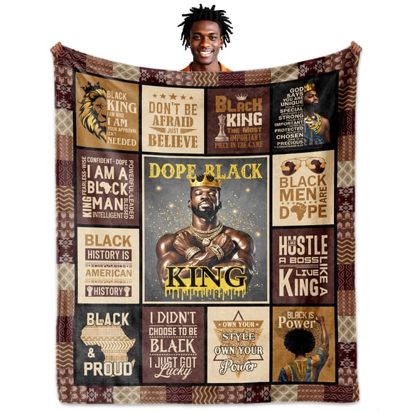 Manta ACBEAT Afro Black para hombre, 152 x 127 cm, inspiradora