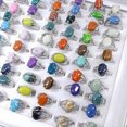 thumbnail image 2 of K-KED 35pcs Wholesale Lots Mixed Color Natural Stone Delicate Jewelry Silver Plated Women Rings, 2 of 6