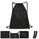 thumbnail image 2 of Mochila deportiva unisex con cordón, sencilla, para hombres y mujeres, nueva, de gran capacidad, para entrenamiento físico, viajes, ligera. Negro, 2 of 9