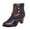 Brown, variant on Mostsola Heeled Ankle Boots for Women Bohemian Print Vintage Side Zipper Short Booties Heels