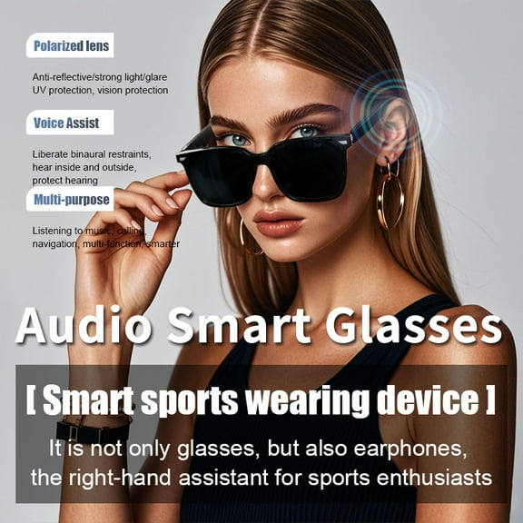 Smart Bluetooth Audio Glasses, Listen To Music And High-definition Calls, Anti-UV Polarization Lenses, Wear Comfortable Sunglasses