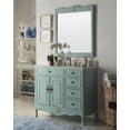 thumbnail image 6 of Benton Collection 38" Distressed Light Blue Cottage Bathroom Vanity with White Marble Top, 6 of 6