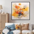 thumbnail image 1 of Designart Abstract Minimalism framed wall art decor, Minimalism framed wall art, Whirling Colors in Orange and Yellow I , Extra large Modern black framed wall art, 40x30 inches black frame, 1 of 5
