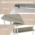 thumbnail image 6 of Ktaxon Wood Folding Computer Desk Office Laptop PC Work Table Home Drawer & Keyboard Tray, Gray, 6 of 6