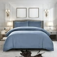 thumbnail image 1 of Housse de Couette Grand [3 Pcs, Bleu Cendré] - 1 Protège-Couette avec Rabat à Fermeture Éclair, 1 of 7