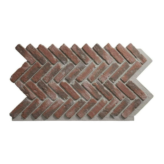 Everstone Herringbone Faux Brick 46.5 in. x 25.25 in. Polyurethane Siding
