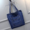 thumbnail image 4 of Guardurnaity Bolsas de hombro de amplia aplicación, compras, salidas informales y trabajo, bolsa de compras con cremallera, archivos de bolso Bolsas de mensajero y de hombro Estilo 2 azul oscuro, 4 of 6