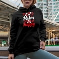 thumbnail image 2 of Love Makes You Happy Quote, Black Hooded Sweatshirt or Hoodie, Large, 2 of 5