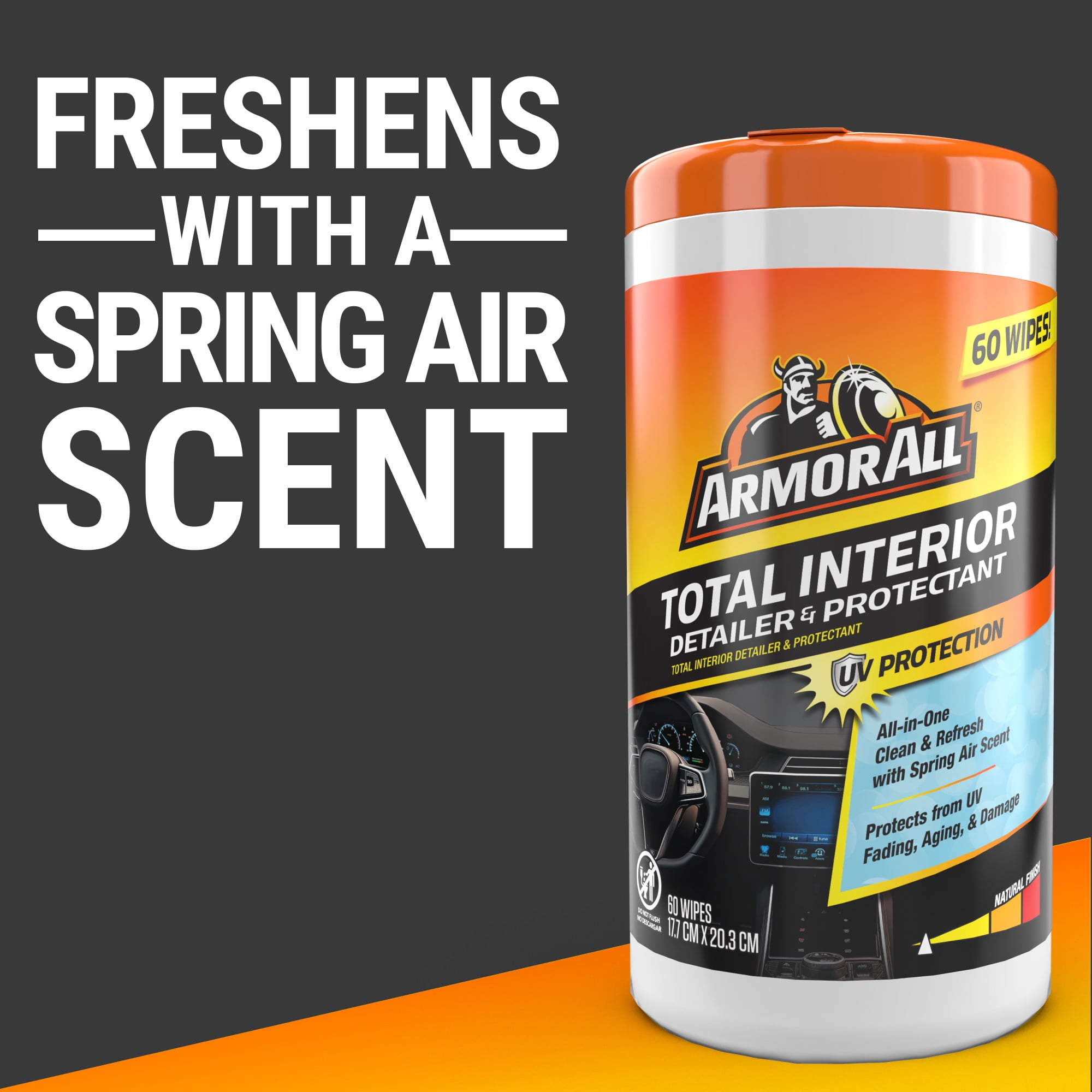 Armor All Total Interior Detailer and Protectant Wipes, 60 Count Canister