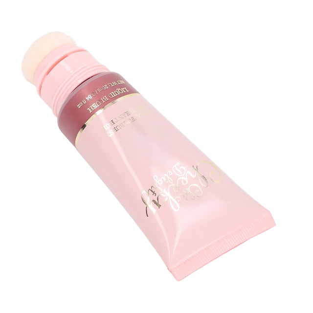 Light Reflecting Shimmering Liquid Blush Wand with Cushion Applicator, Buildable Blendable Effortless Application Light Reflecting Liquid Blush Beauty Wand