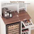 thumbnail image 5 of Advwin Coffee Bar Cabinet with Mini Fridge Space, 74" Tall Kitchen Storage Cabinet with Mug Hooks & Glass Holders, Mini Fridge Stand for Dorm, Kitchen, Office, Apartment, Home Bar, White+Walnut, 5 of 10