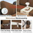 thumbnail image 2 of YLLN 14-Piece Outdoor Sectional Cushions, 4" Thick Patio Replacement Set, Waterproof with Zipper, Washable Seat Cushion for 6-Seat Wicker Rattan Conversation Sets, Brown, 2 of 7
