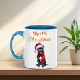 thumbnail image 4 of Merry Christmas Pitbull Enjoys Woofmas Winter Xmas Holiday 11oz Accent Two-tone Mug Terrier Dog Lover Coffee Tea Cup - 02022, 4 of 5