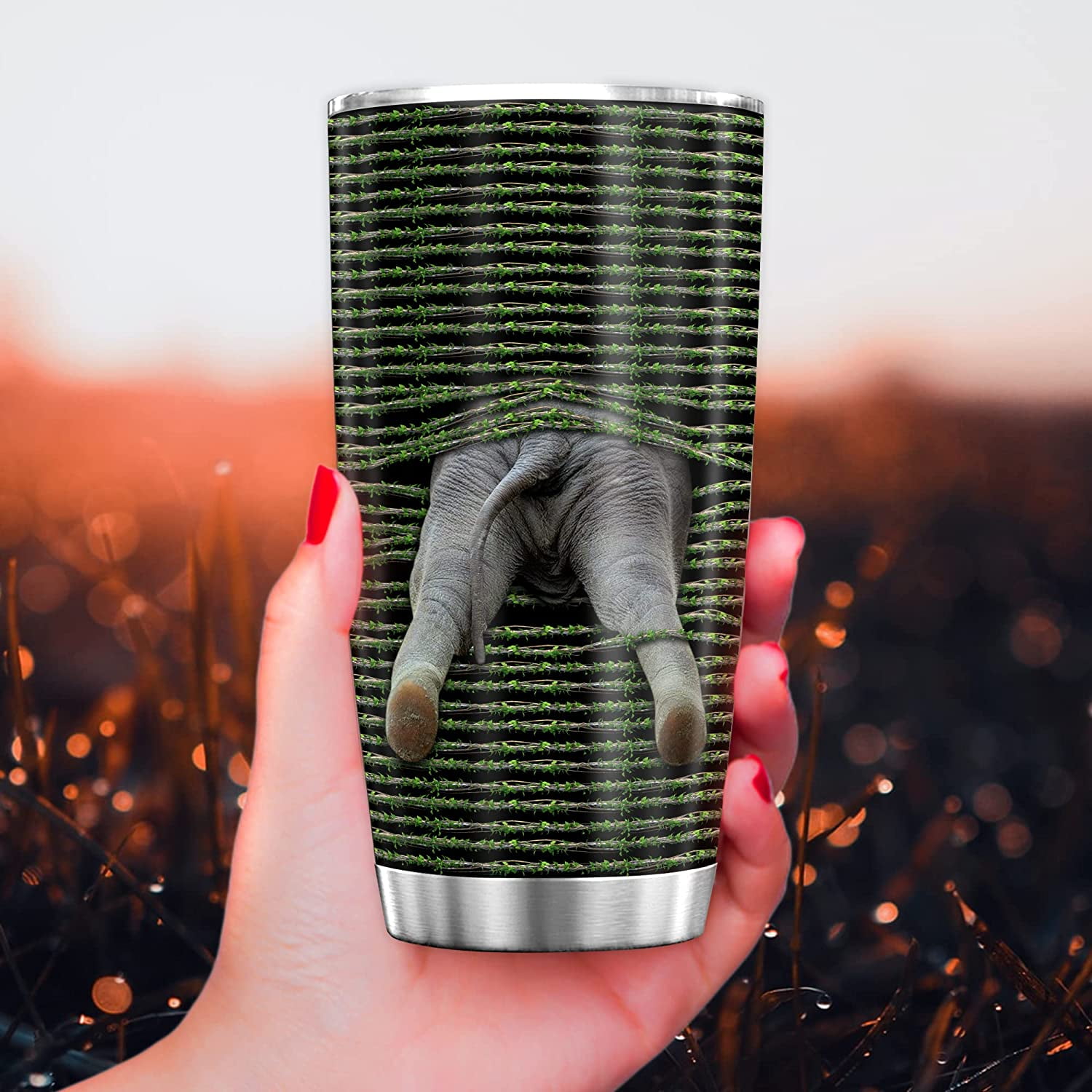 Cute Elephant – Engraved Stainless Steel Tumbler, Yeti Style Cup