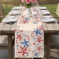thumbnail image 4 of American Star Table Runner 70 Inches, Blue Red Patriotic 4th of July Classic Tan Bed Runner Dresser Scarves Tabletop for Indoor Outdoor Parties/Ceremony/Banquet, 13" x 70", 4 of 9