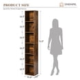 thumbnail image 3 of Easoger Tall Narrow Bookshelf Set of 2,6-Tier Cube Display Rack, Modern Corner Bookshelf with Storage Space, Storage Cabinet for Home Office,Brown, 3 of 6