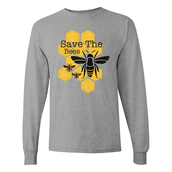 Inktastic Honeycomb Save the Bees Long Sleeve T-Shirt