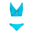 thumbnail image 2 of WREESH Womens Two Piece Swimsuit Fashion Solid Padded Push Up Bikini Sets Swimwear Beachwear Bathing Suit Sky Blue, 2 of 6