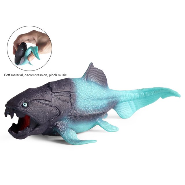 Estatuilla de animales marinos ANGGREK Dunkleosteus de caucho Antiguo