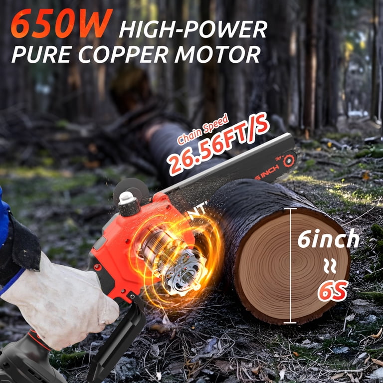 UNTIMATY Mini Cordless Chainsaw 6 inch, 21V Battery photo 7