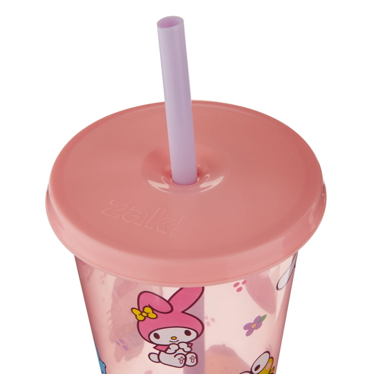 Zak Designs Hello Kitty Peeps 2pk Pink 25oz PP Straw Tumbler Set