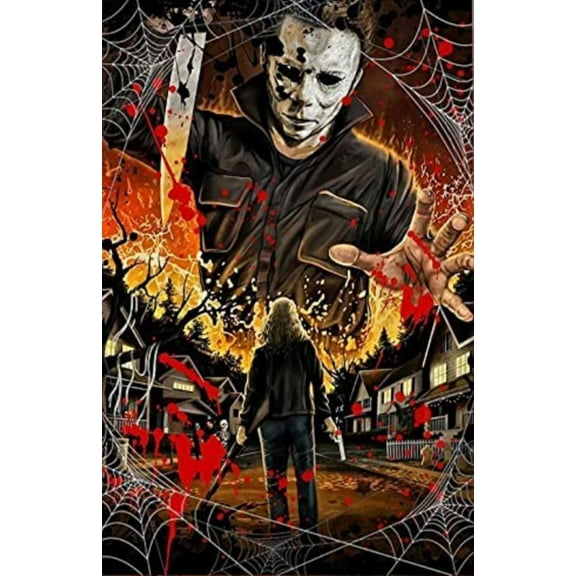 5D Diamond Painting Kits for Adults Horror Film Diamond Arts Horror Diamond Painting DIY Full Round Drill for Home Wall Decor and Adults Kids Holiday Gift 12x16inch