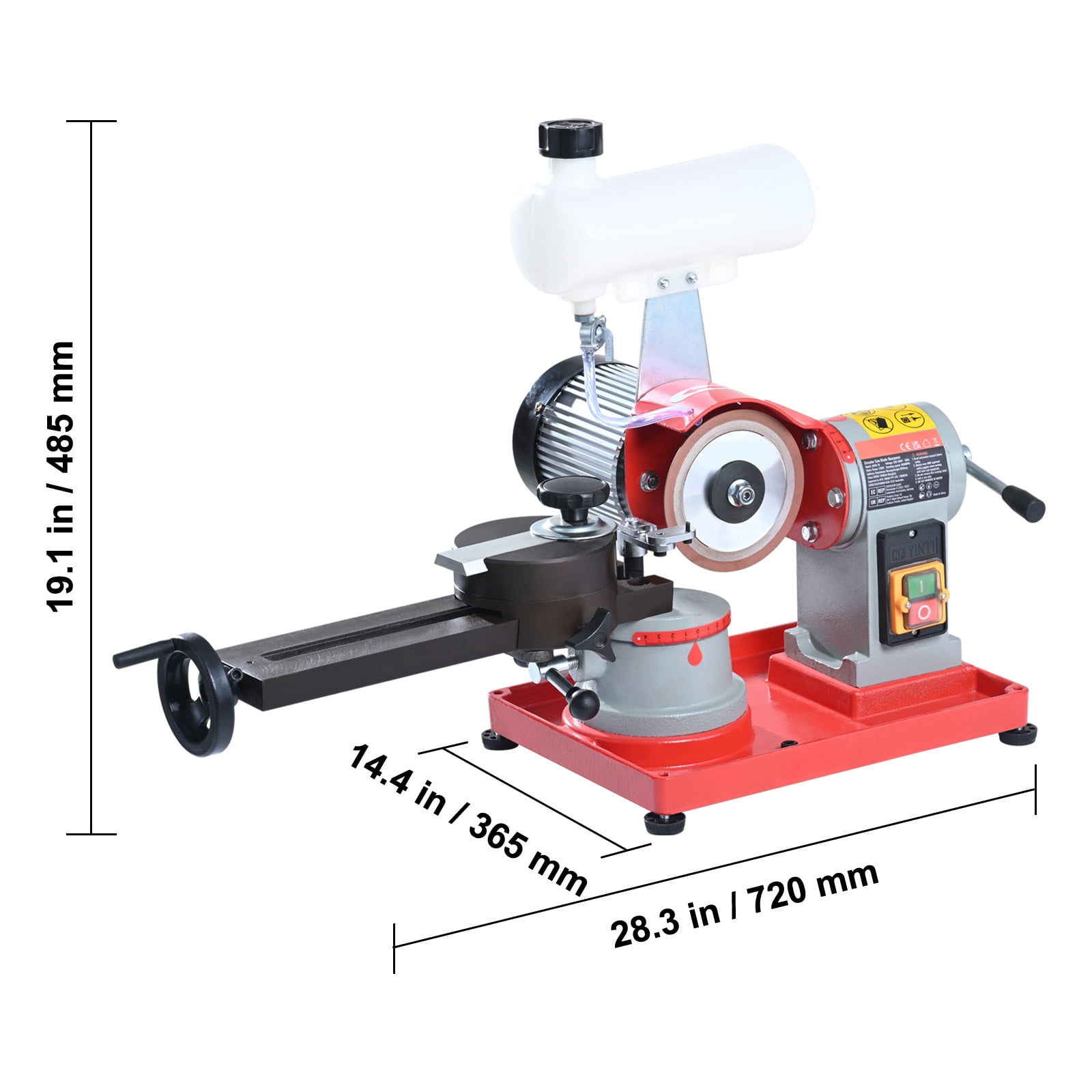 KFFKFF Saw Blade Enhancer, 370W Grinding Machine with Water Cooling, Water-Cooled Blade Refinement & 6 Centering Attachments, 5-inch Carbide Blade Grinding Wheel