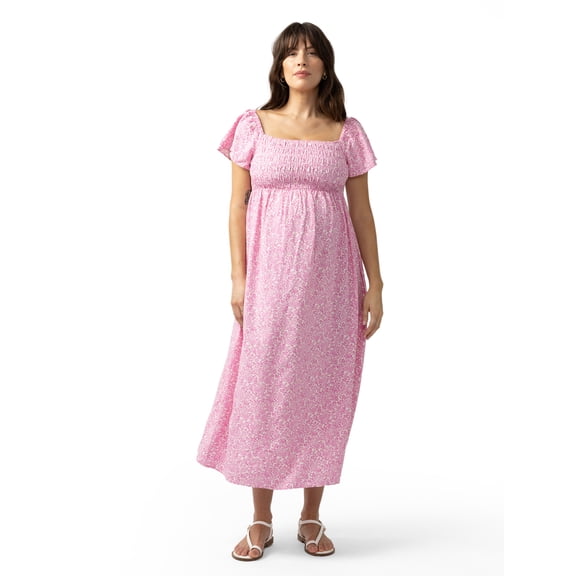 Ingrid & Isabel For Every Belly Women's Maternity Smocked Woven Dress, Sizes S-XXL
