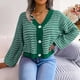 thumbnail image 5 of Pntutb Moda Mujer Otoño Invierno Rayas Manga Linterna Manga Larga Cardigan Suéter Abrigo tops Rollbacks Pntutb Pntutb-3941, 5 of 8