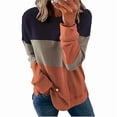 thumbnail image 1 of Womens 2022 Fall Fash Tops Casual Loose Crewneck Sweatshirt B + Fl Print Sleeve Pulr Blouse Shirtsl, 1 of 5