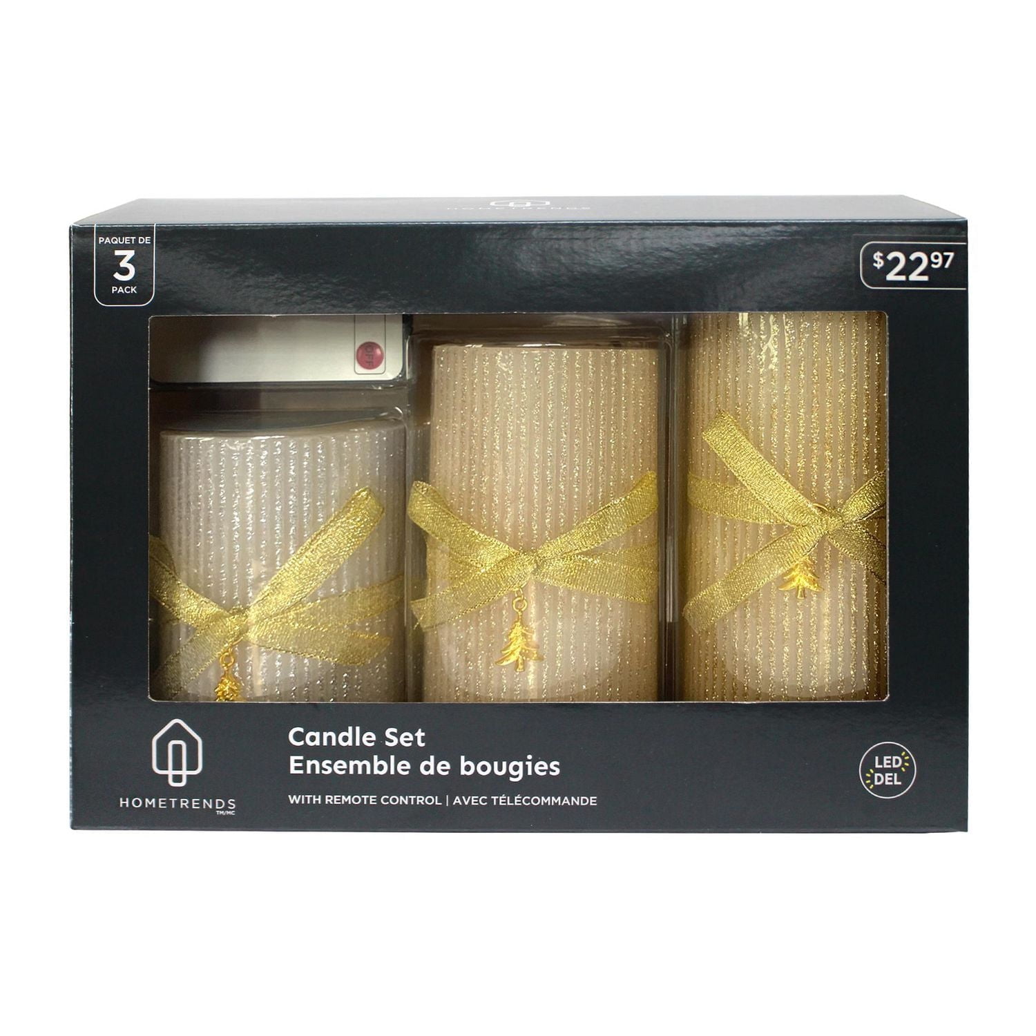 Hometrends Unscented LED candle set, Pack of 3