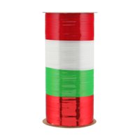 CURLING RIBBON - RED/WHITE/LIME, 4 END X 150 FEET
