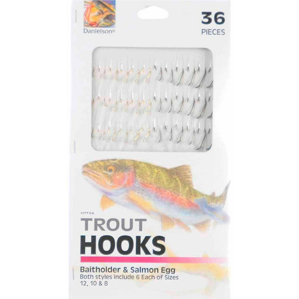 Danielson Snelled Trout Hooks, Pack of 36, Bronze and Gold Walmart