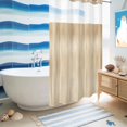 thumbnail image 5 of No Hook Shower Curtain, Orange Brown Shower Curtains for Bathroom with See Through Top Window, Modern Abstract Art Ombre Striped Waterproof & Washable Bath Curtain Small Stall 36"x78", 5 of 9