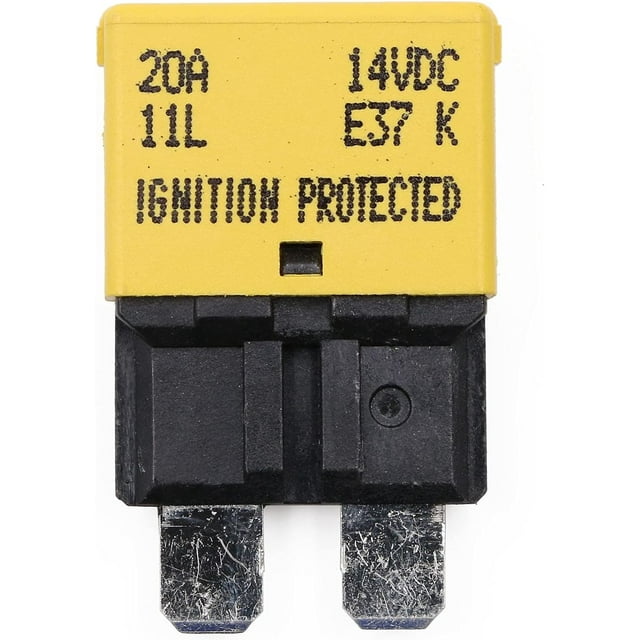 GFDYREE Disjoncteurs à Réinitialisation Automatique 20 Amp T1 14V DC Profil Bas ATC/ATO Disjoncteur 20A E37 1 Pack