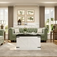 thumbnail image 4 of Boyel Living Coffee Table, Farmhouse Square Lift Top Coffee Table with Storage, Wood Center Table for Living Room, White, 4 of 8
