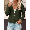 thumbnail image 2 of BTFBM V Neck Cardigan Sweaters for Women 2026 | Long Sleeve Knit Sweater, Button Down Shrug Tops, Open Front, Lightweight Cardigans, Business Casual Outfits,Fall Winter Clothing, 2 of 8