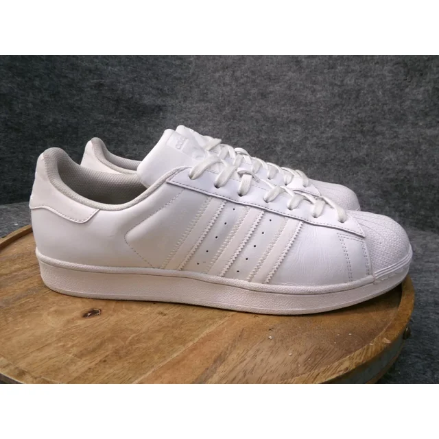 Adidas Mens Superstar Foundation White Leather Shoes Sneakers Size 12.5 B27136